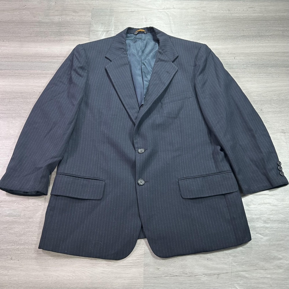 Kuppenheimer Blazer Mens 42R Navy Pinstripe 2 Button‎ Vented Suit Jacket